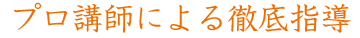 プロ講師による徹底指導